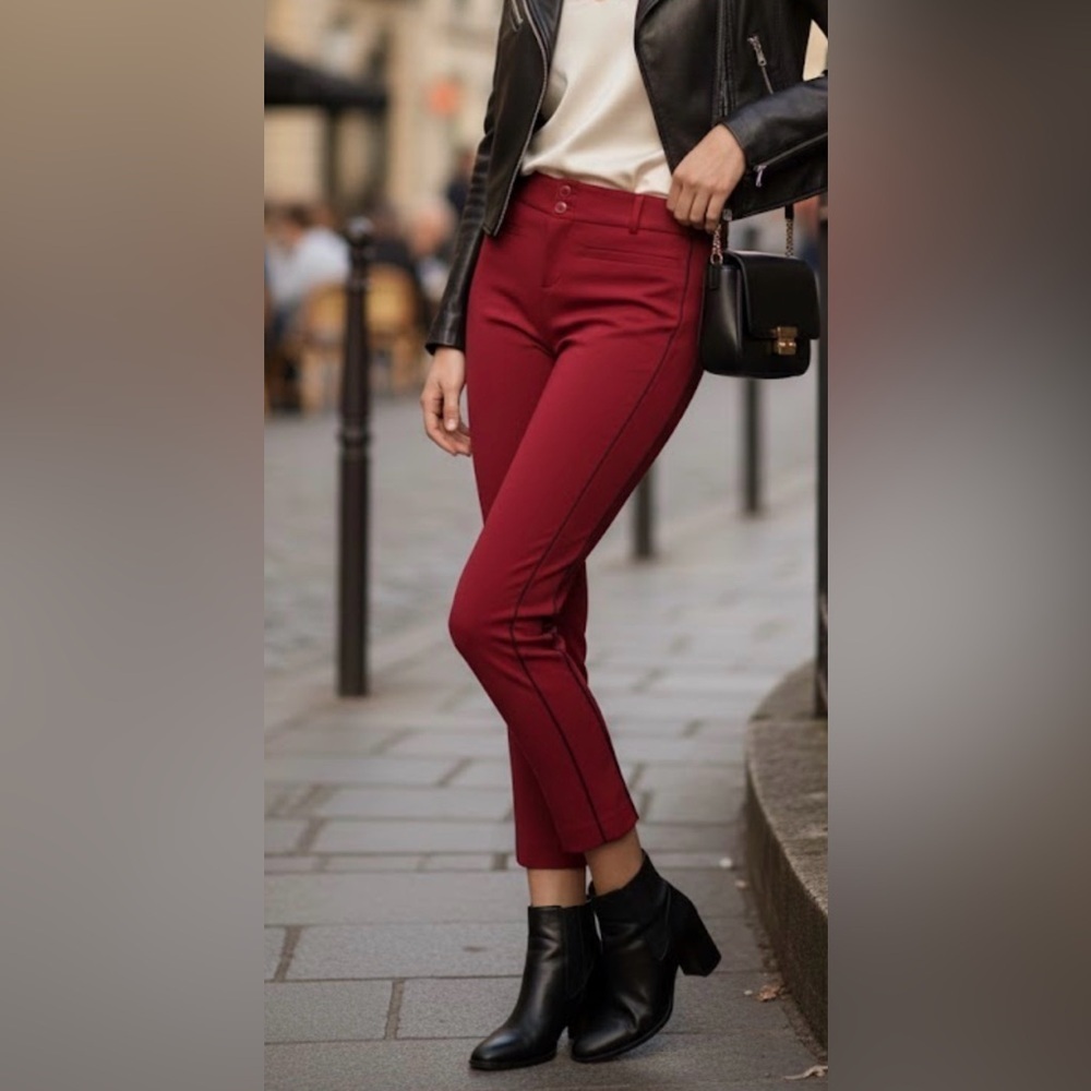 Anthropologie Red Slim Fit Pants
